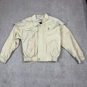 Vintage Leather Jacket Indian Head Buttons Supple Full Zip Medium Lined Mexico